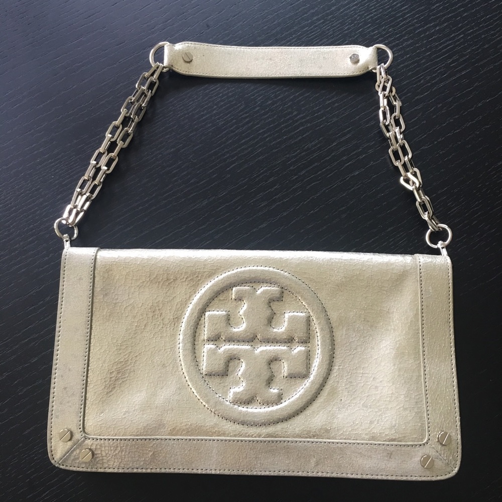 Tory Burch Metallic Reva Clutch